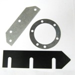 Aluminuml Shims - multiple slots, iregular bolt hole pattern, anodized, Grades 2024 and 1100